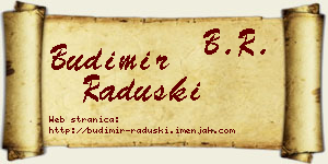 Budimir Raduški vizit kartica